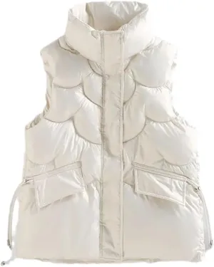 SWEPER Women'S Down Vest - Autumn Winter Women Winter Vests Cotton Padded Sleeveless Coat Female Waterproof Waistcoat