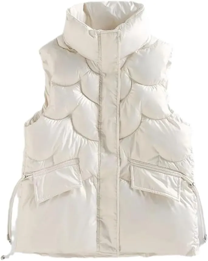 SWEPER Women'S Down Vest - Autumn Winter Women Winter Vests Cotton Padded Sleeveless Coat Female Waterproof Waistcoat