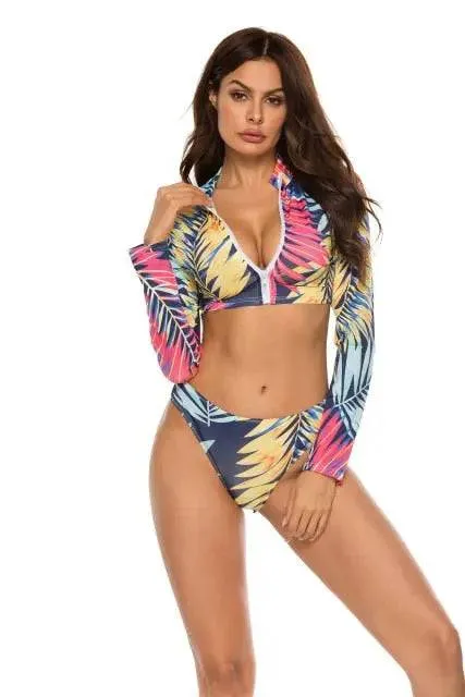 Swimsuit Geometric Print Plus Size