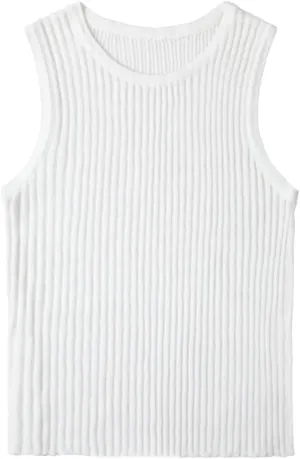 Tank Top for Women Wool Solid Tanks Striped Through Hollow Out Women Tops Sleeveless Elastic Tops