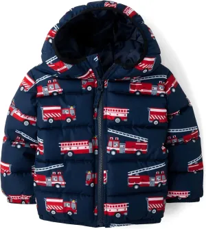 The Children's Place Baby and Toddler Boys' Medium Weight Wind-Resistant, Water-Resistant Puffer Jacket