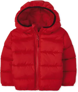 The Children's Place Baby and Toddler Boys' Medium Weight Wind-Resistant, Water-Resistant Puffer Jacket