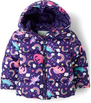 The Children's Place Baby and Toddler Girls' Medium Weight Wind-Resistant, Water-Resistant Puffer Jacket
