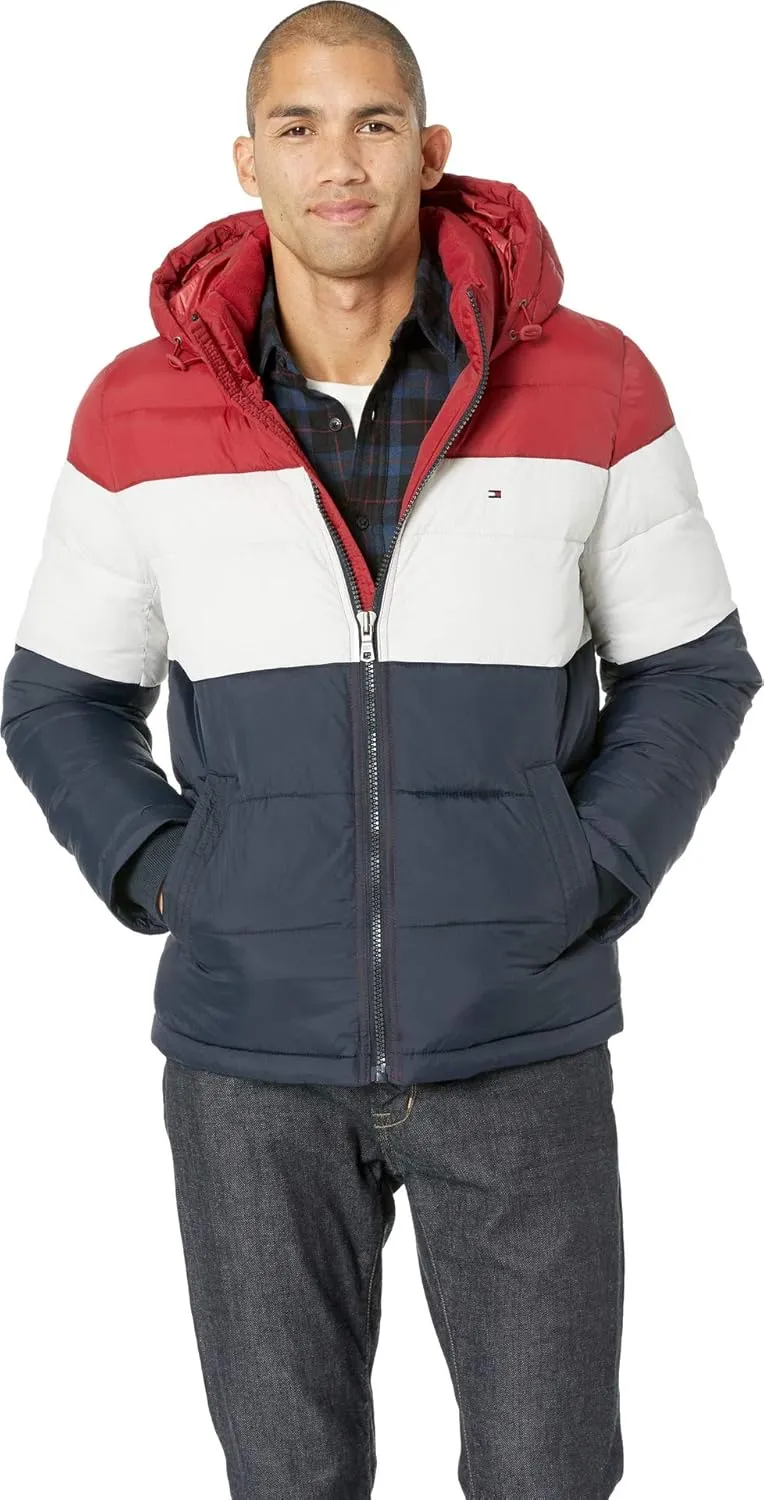 Tommy Hilfiger Men's Down Alternative Hooded Puffer Jacket (Standard and Big & Tall)