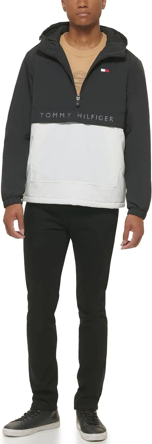 Tommy Hilfiger Men's Performance Fleece Lined Hooded Popover Jacket