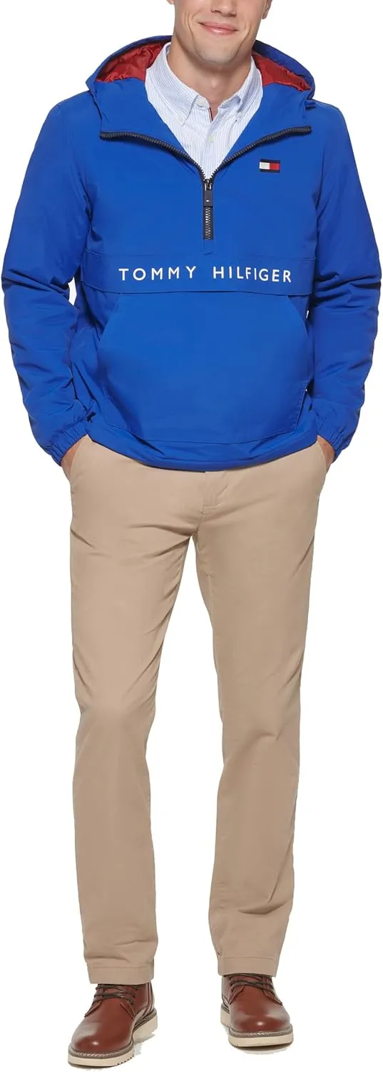 Tommy Hilfiger Men's Performance Fleece Lined Hooded Popover Jacket
