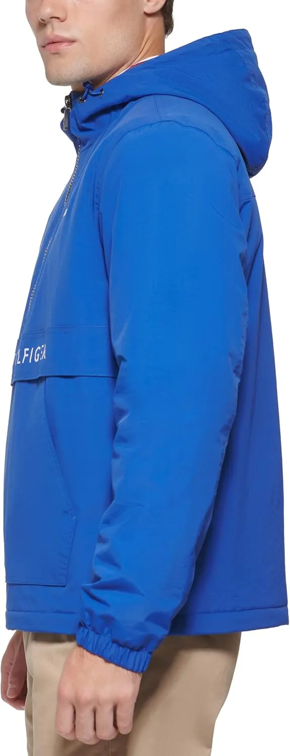 Tommy Hilfiger Men's Performance Fleece Lined Hooded Popover Jacket