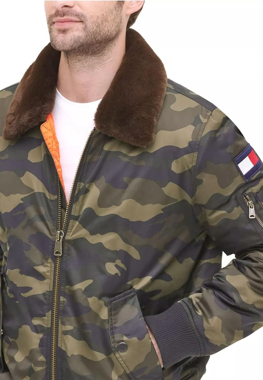 Tommy Hilfiger Men's Tommy Hilfiger Men's Laydown Removable Pile Collar Officer Jacket