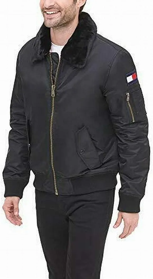 Tommy Hilfiger Men's Tommy Hilfiger Men's Laydown Removable Pile Collar Officer Jacket