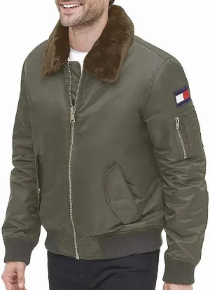 Tommy Hilfiger Men's Tommy Hilfiger Men's Laydown Removable Pile Collar Officer Jacket