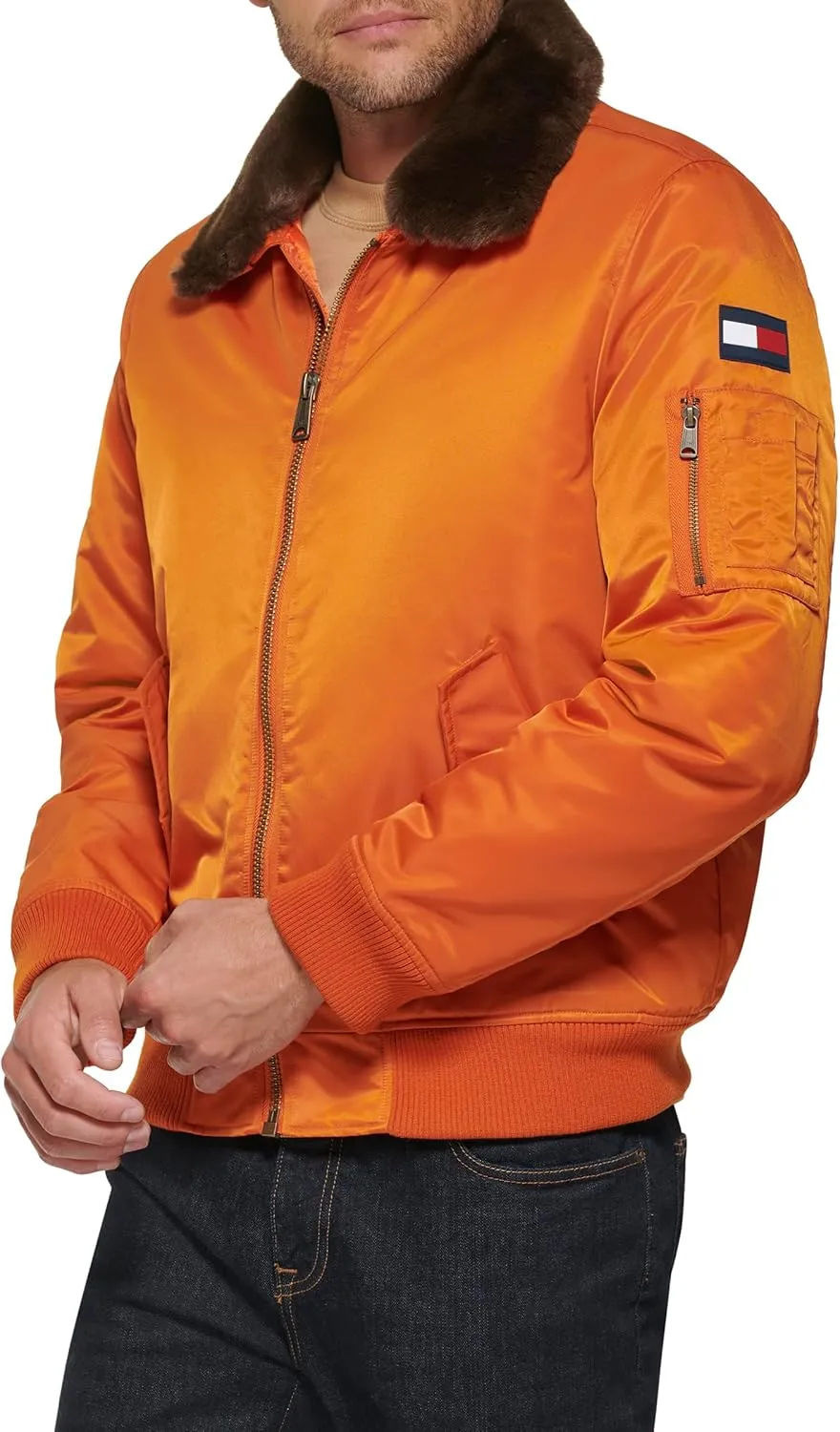 Tommy Hilfiger Men's Tommy Hilfiger Men's Laydown Removable Pile Collar Officer Jacket
