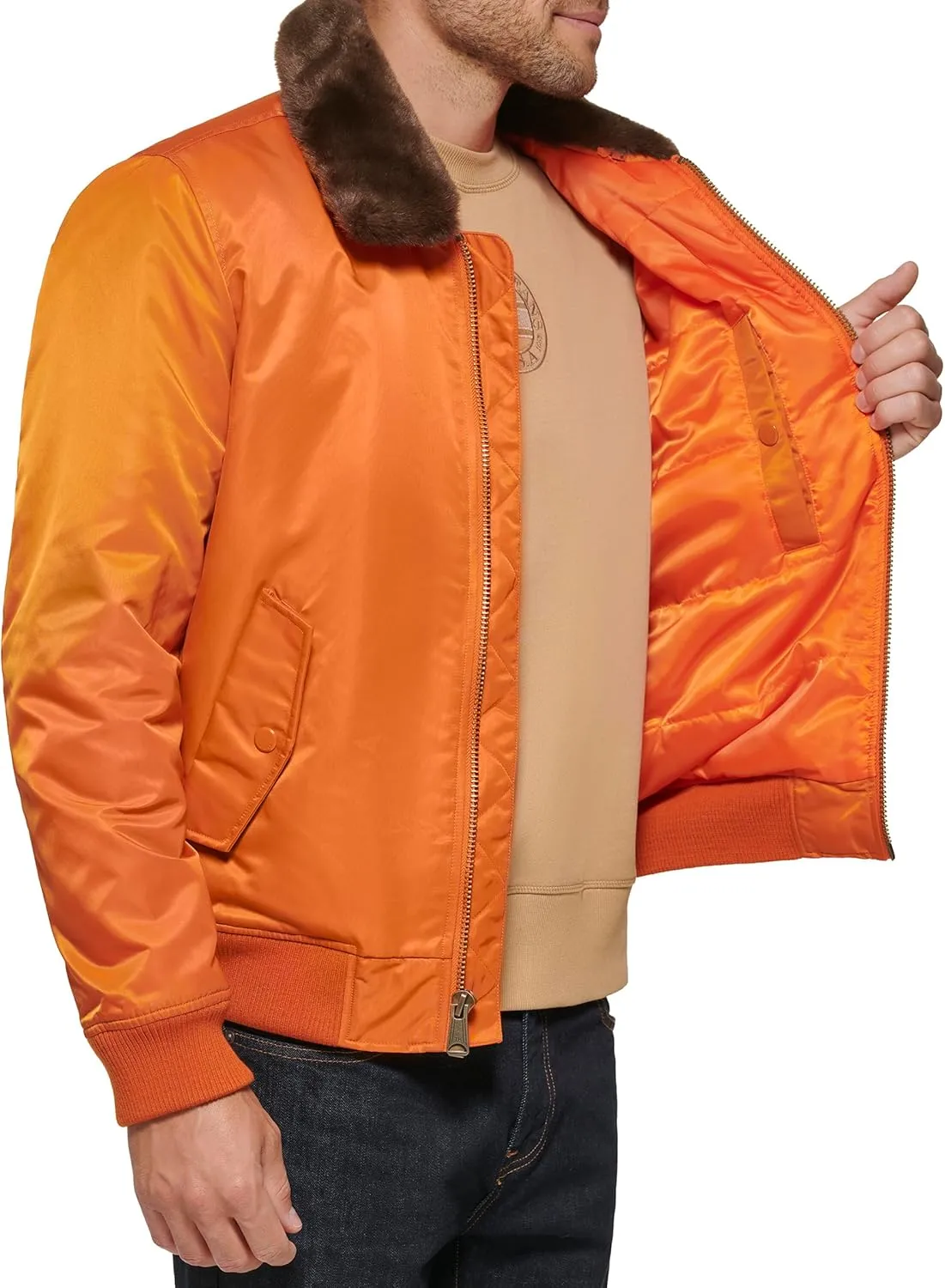 Tommy Hilfiger Men's Tommy Hilfiger Men's Laydown Removable Pile Collar Officer Jacket