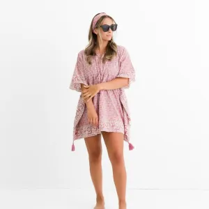 Tulip Sundial Mauveglow Drawstring Beach Coverup