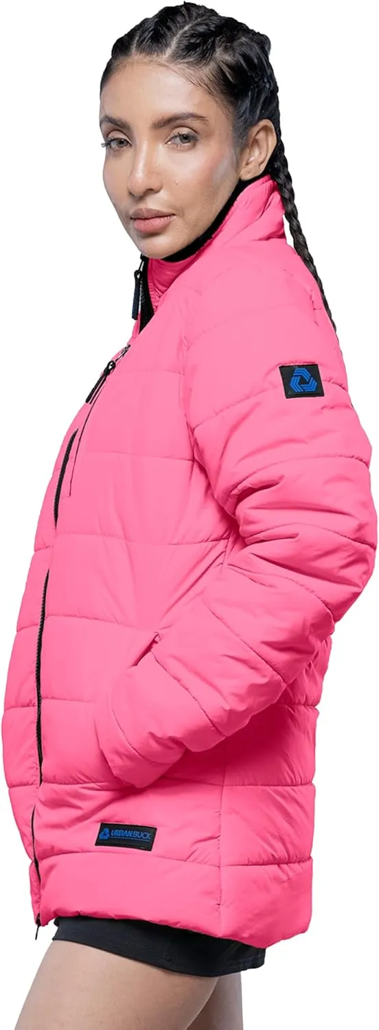 URBAN BUCK Womens Puffer Jackets Down Alternative Midweight Long Sleeve Windproof & Water Repellent Winter Azaria Women Coat