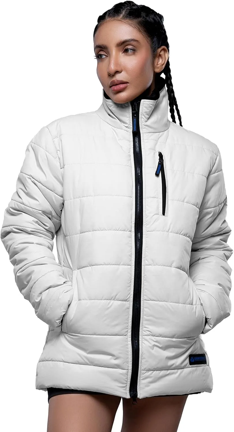 URBAN BUCK Womens Puffer Jackets Down Alternative Midweight Long Sleeve Windproof & Water Repellent Winter Azaria Women Coat