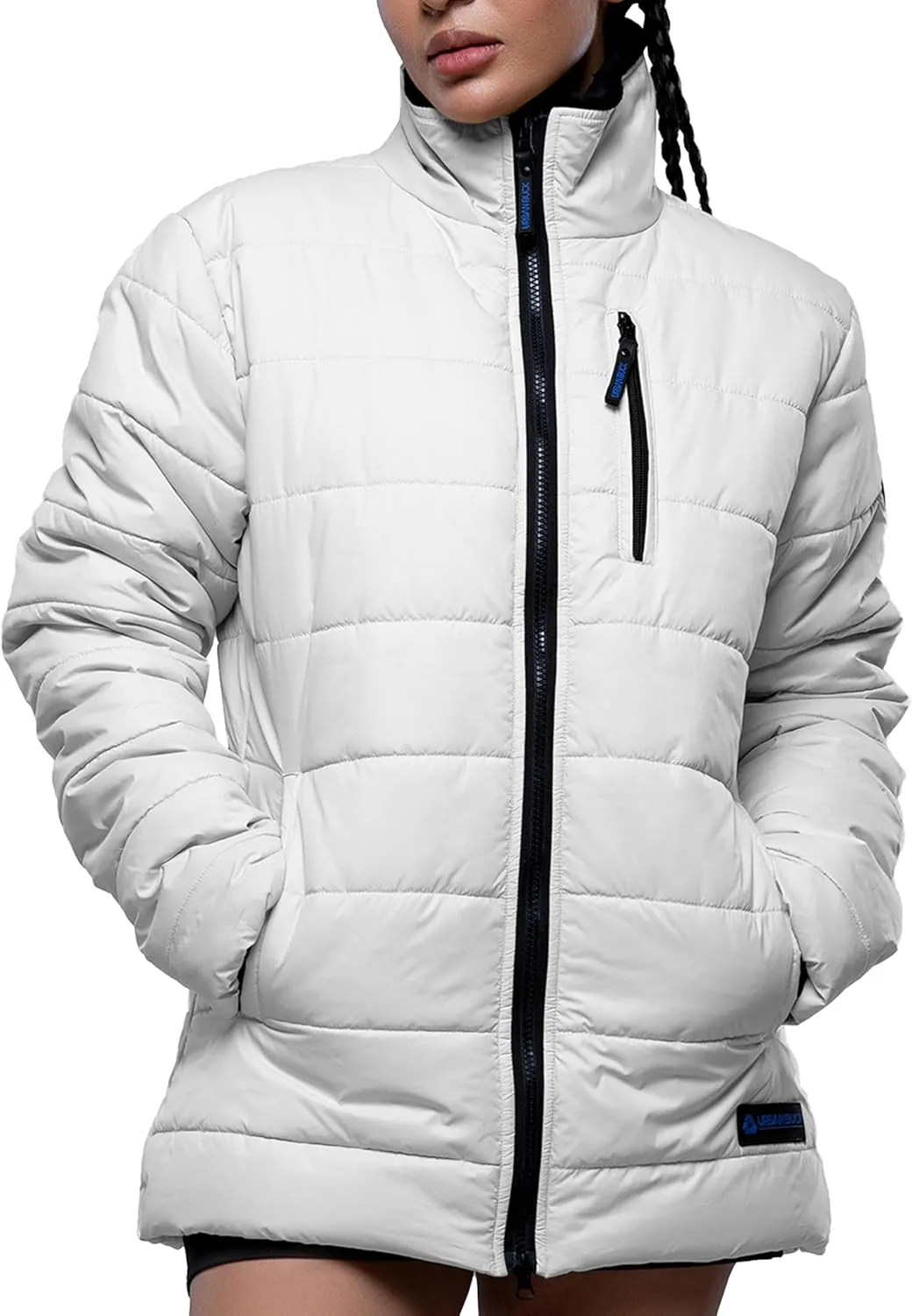 URBAN BUCK Womens Puffer Jackets Down Alternative Midweight Long Sleeve Windproof & Water Repellent Winter Azaria Women Coat