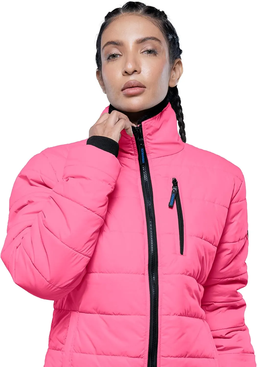 URBAN BUCK Womens Puffer Jackets Down Alternative Midweight Long Sleeve Windproof & Water Repellent Winter Azaria Women Coat