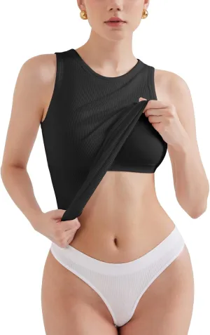 V FOR CITY Tank Top for Women with Built-in Bra 2025 High Neck Seamless Camisole Athletic Yoga Tops