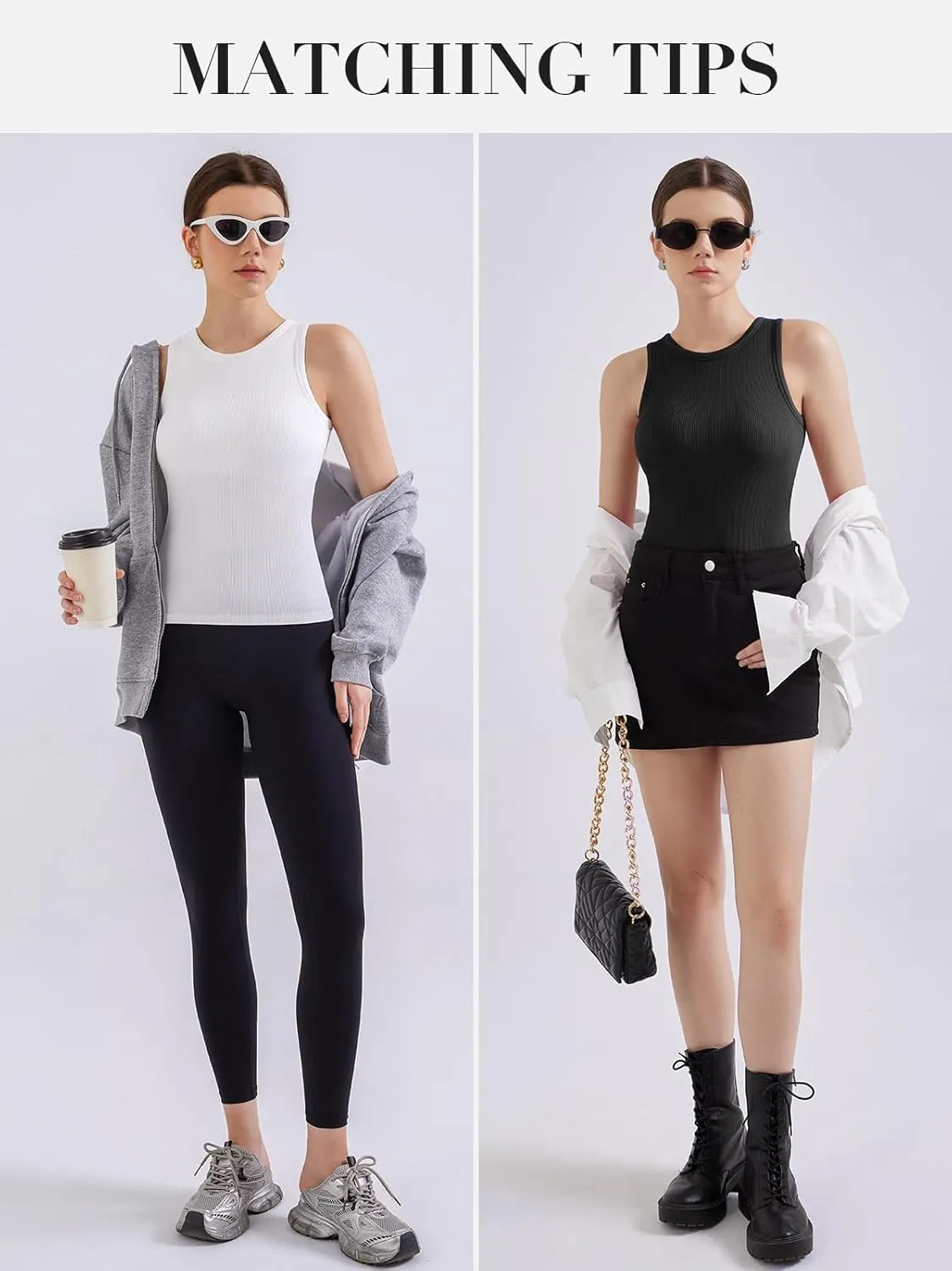 V FOR CITY Tank Top for Women with Built-in Bra 2025 High Neck Seamless Camisole Athletic Yoga Tops