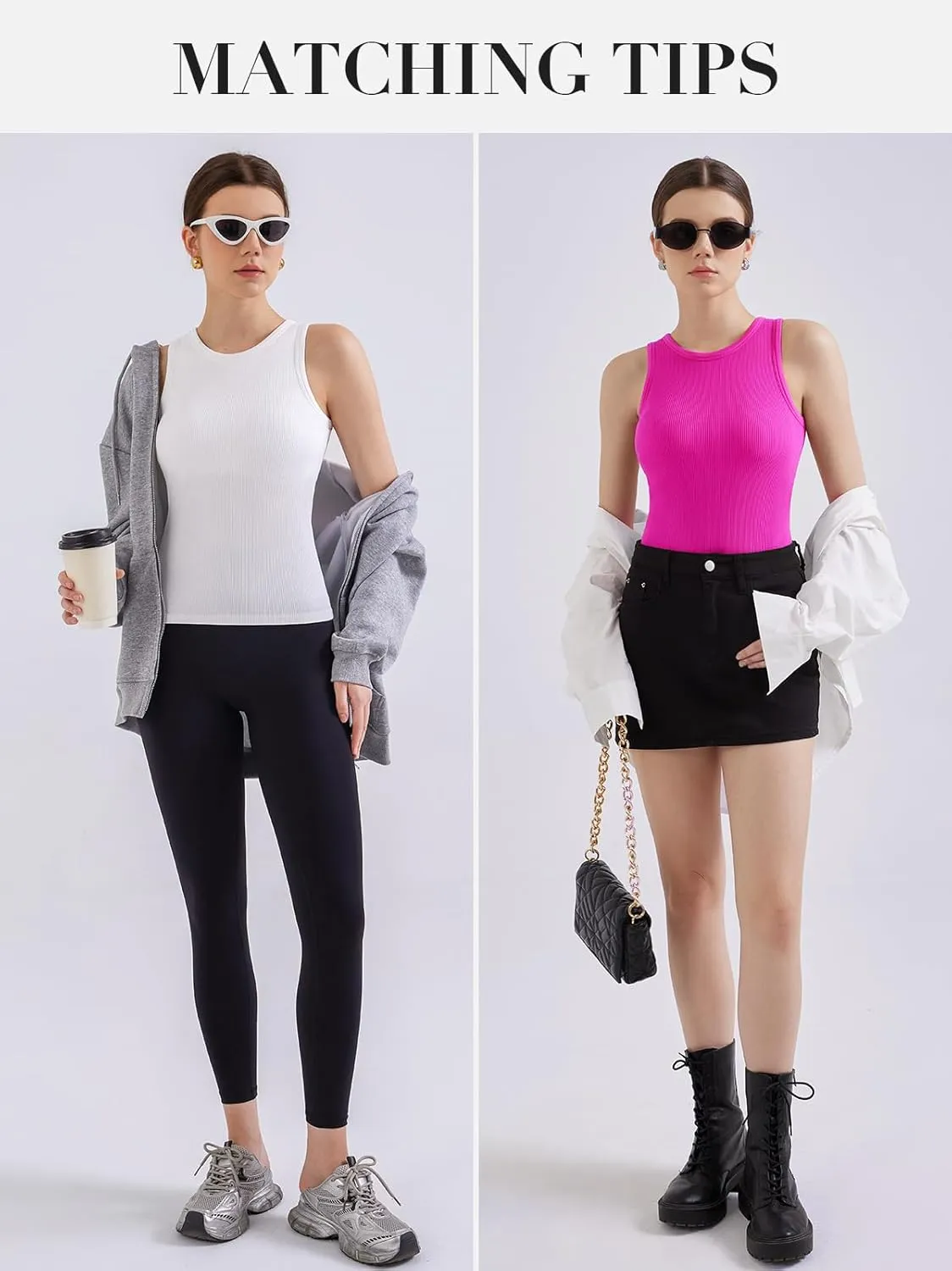 V FOR CITY Tank Top for Women with Built-in Bra 2025 High Neck Seamless Camisole Athletic Yoga Tops