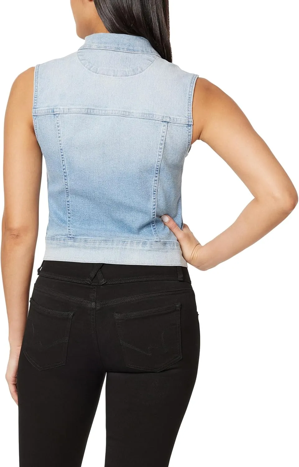 WallFlower Women's Dreamer Denim Vest Insta Stretch Juniors