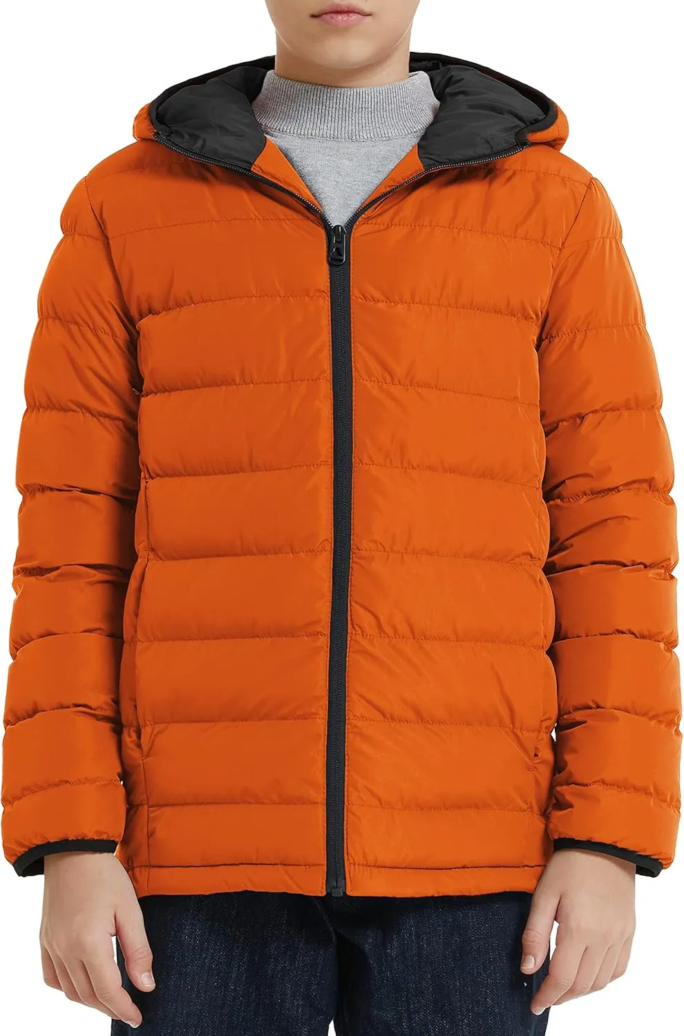 wantdo Boys' Winter Coat Lightweight Puffer Jacket Waterproof Outerwear Hooded