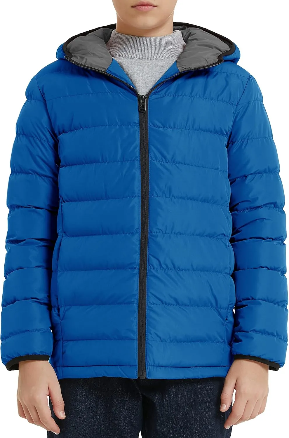 wantdo Boys' Winter Coat Lightweight Puffer Jacket Waterproof Outerwear Hooded