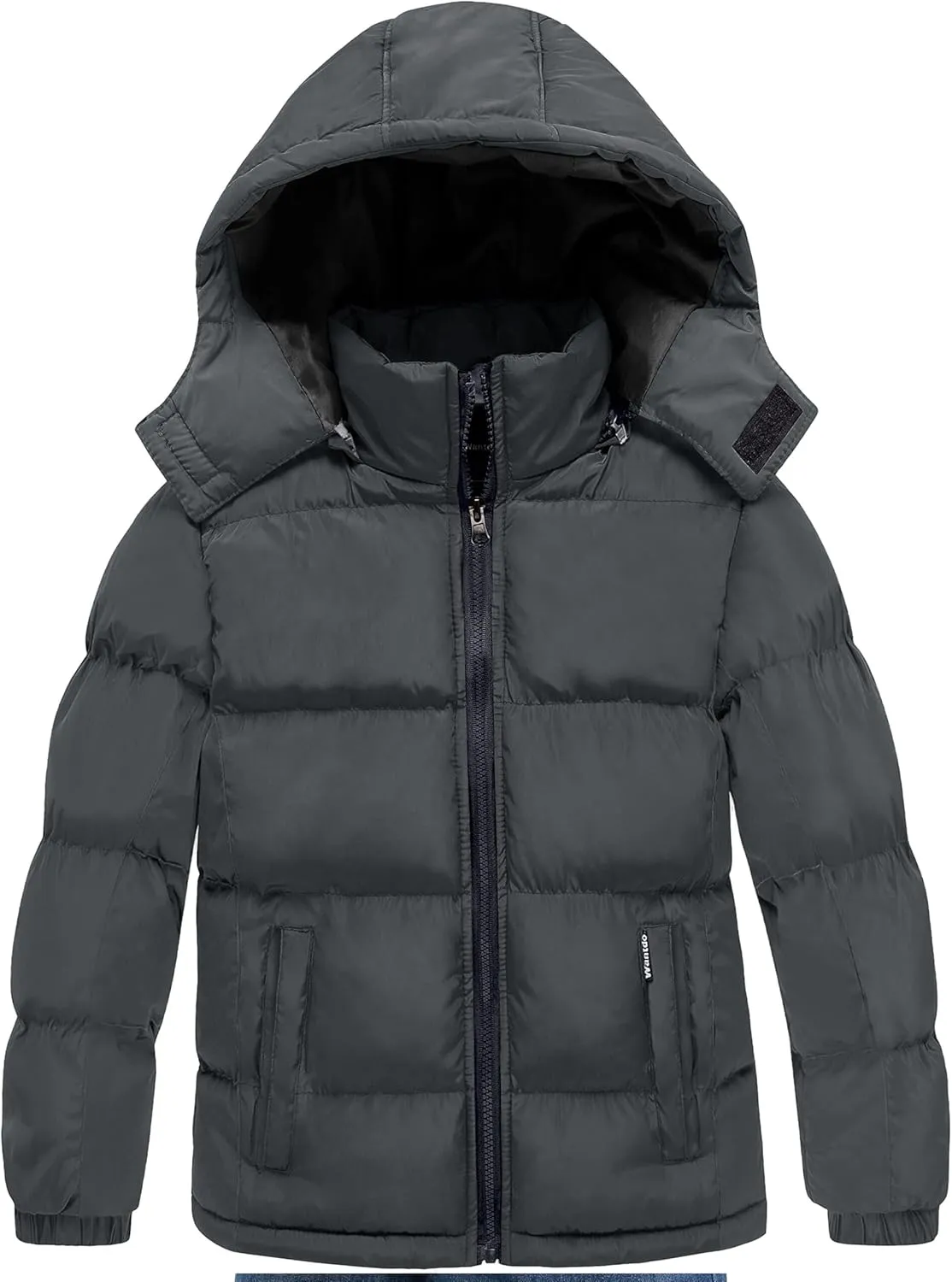 wantdo Boy's Winter Coat Warm Puffer Jacket Waterproof Parka with Hood