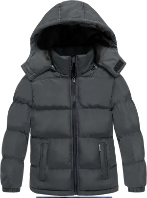 wantdo Boy's Winter Coat Warm Puffer Jacket Waterproof Parka with Hood