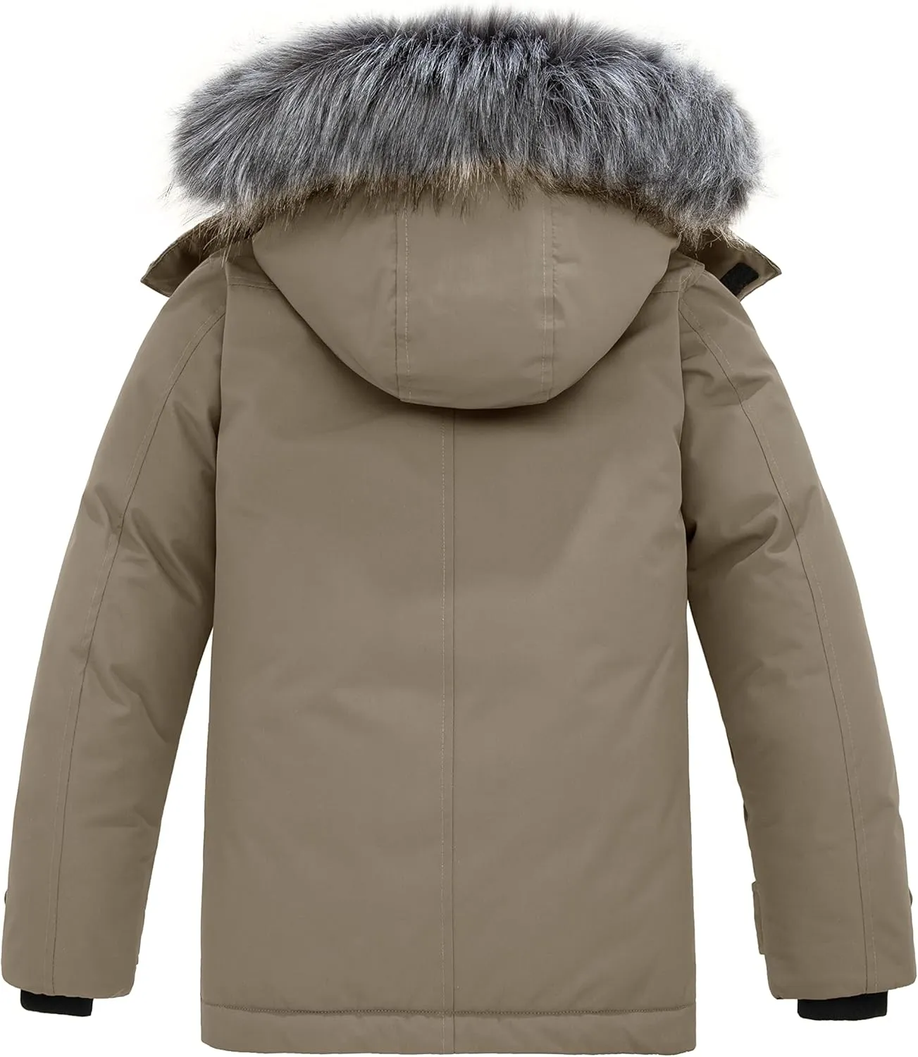 wantdo Boys' Winter Coat Waterproof Puffer Jacket Fleece Parka Hooded