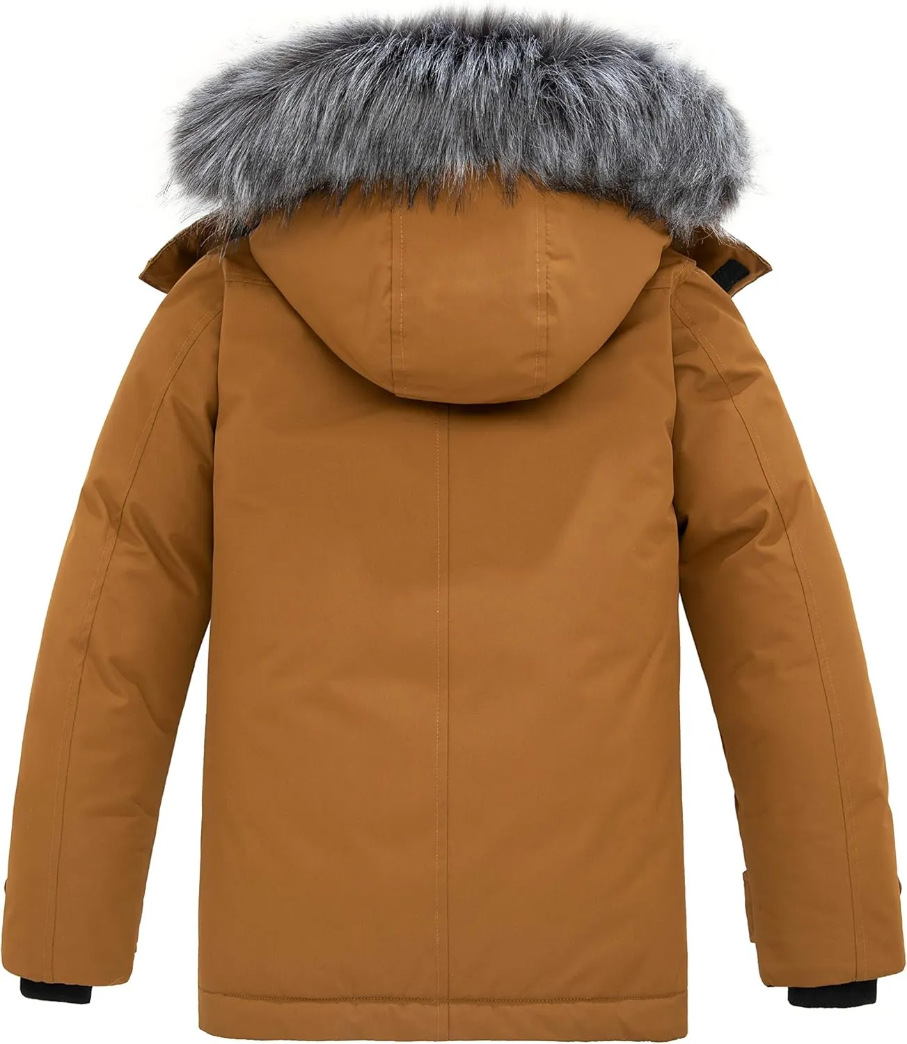 wantdo Boys' Winter Coat Waterproof Puffer Jacket Fleece Parka Hooded