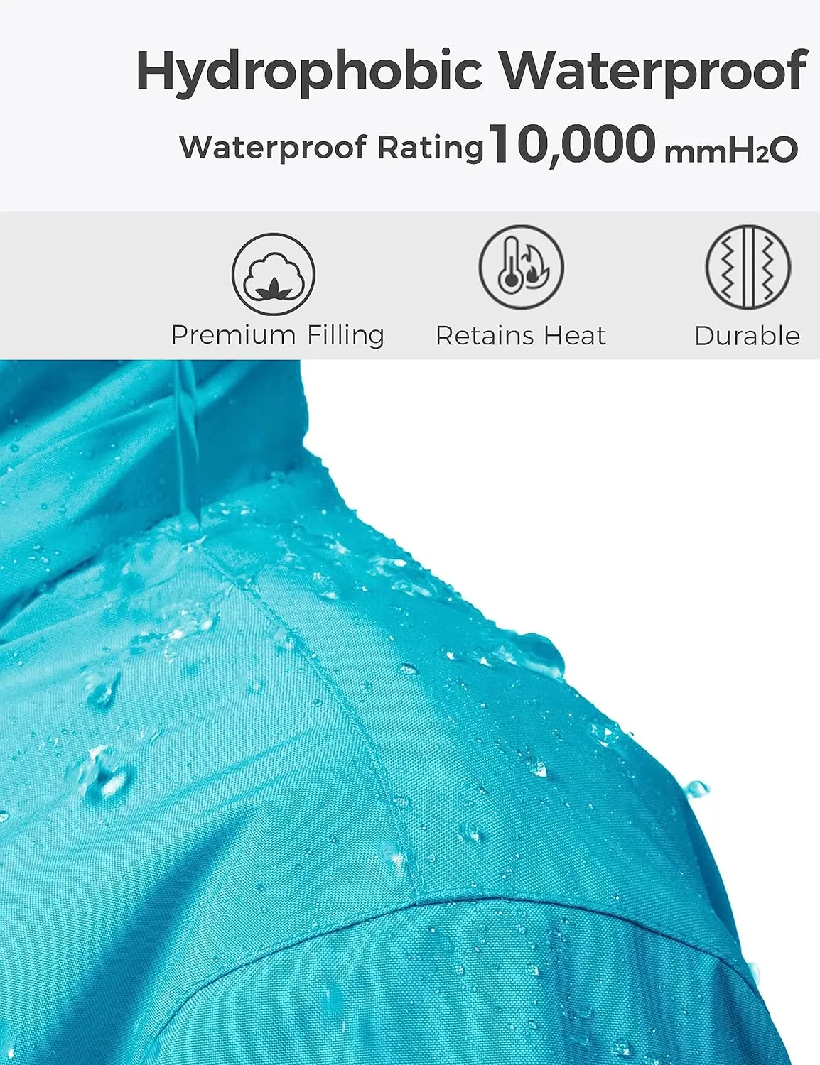 wantdo Girls' Waterproof Winter Coat Fleece Ski Jacket Hooded Snow Coat Warm Raincoat Outerwear