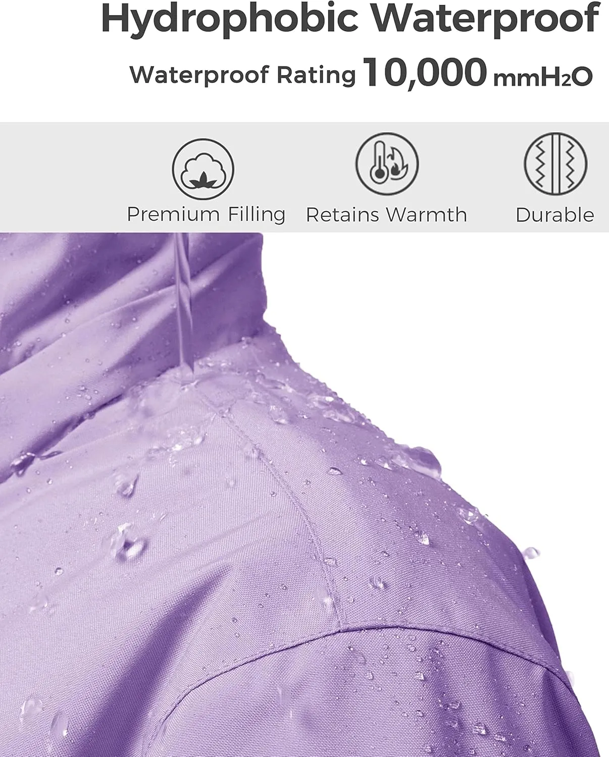 wantdo Girls' Waterproof Winter Coat Fleece Ski Jacket Hooded Snow Coat Warm Raincoat Outerwear