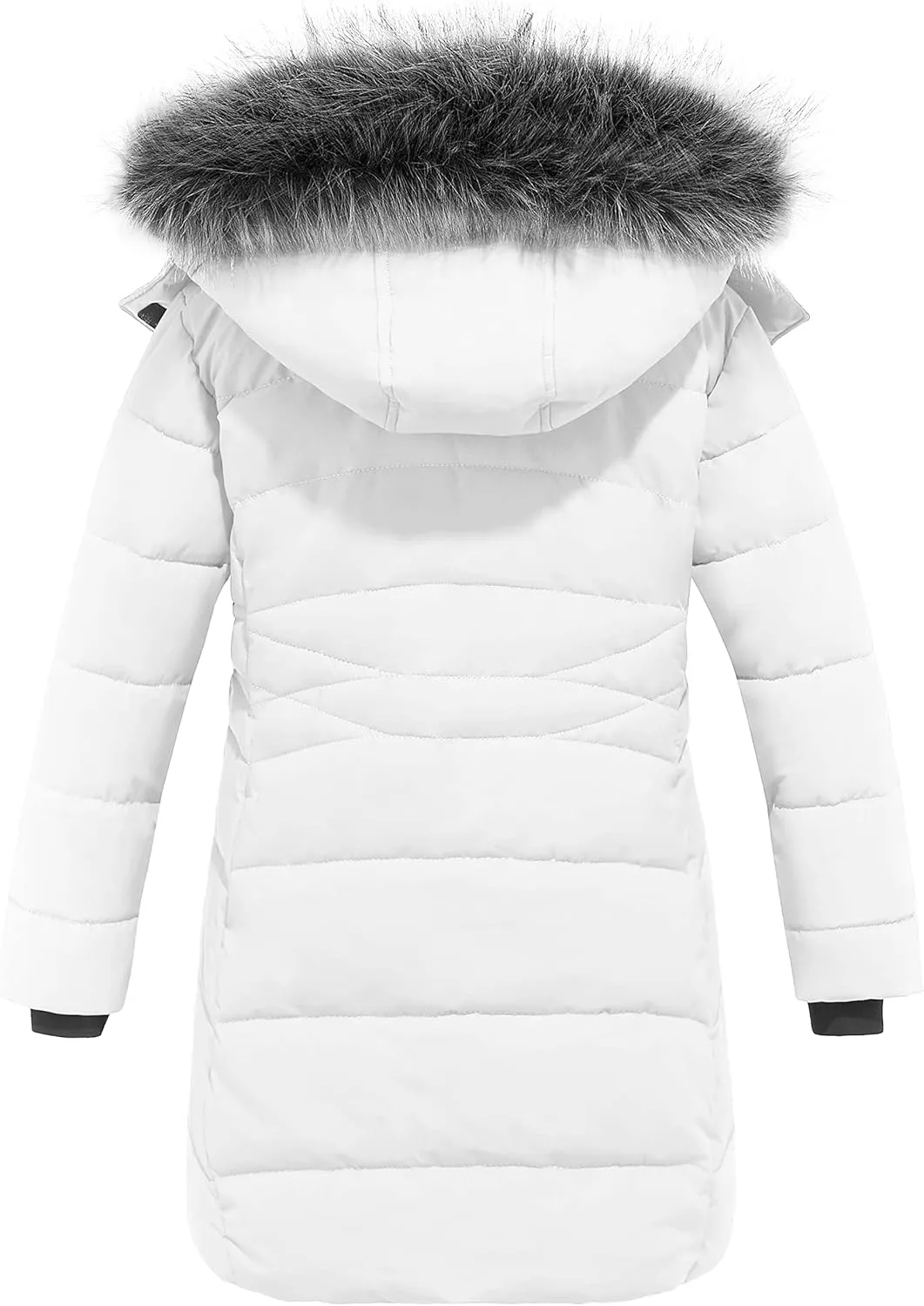 wantdo Girls' Winter Coats Long Puffer Jacket Fleece Jacket with Hood