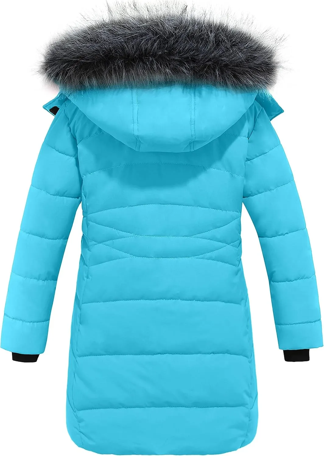 wantdo Girls' Winter Coats Long Puffer Jacket Fleece Jacket with Hood