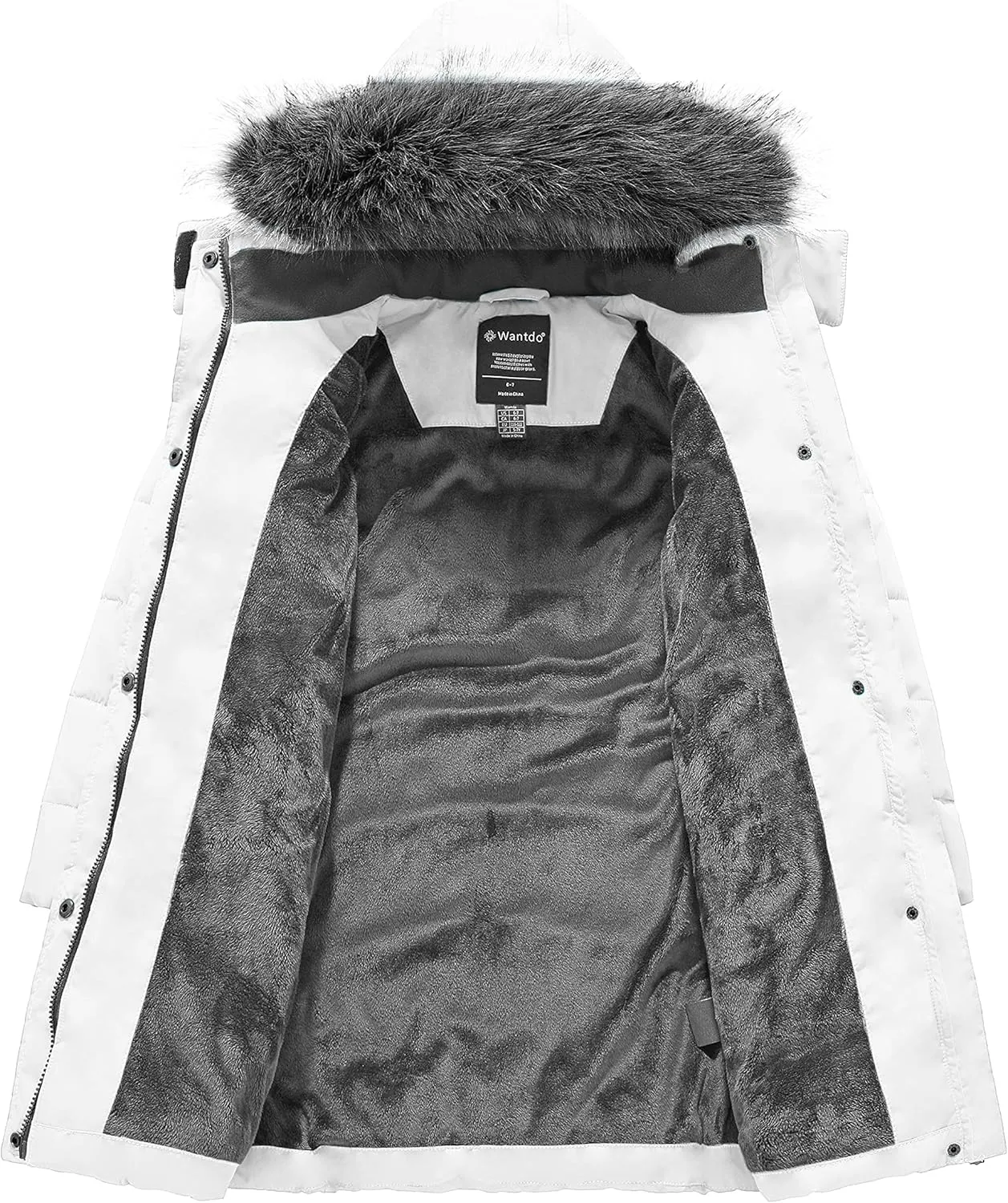 wantdo Girls' Winter Coats Long Puffer Jacket Fleece Jacket with Hood
