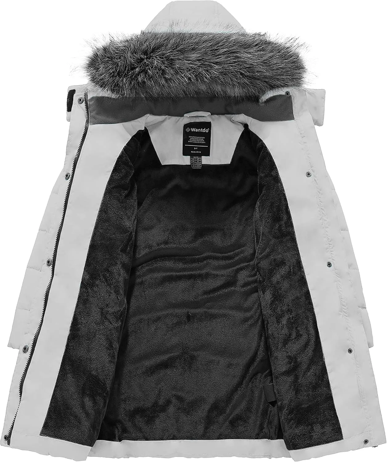 wantdo Girls' Winter Coats Long Puffer Jacket Fleece Jacket with Hood