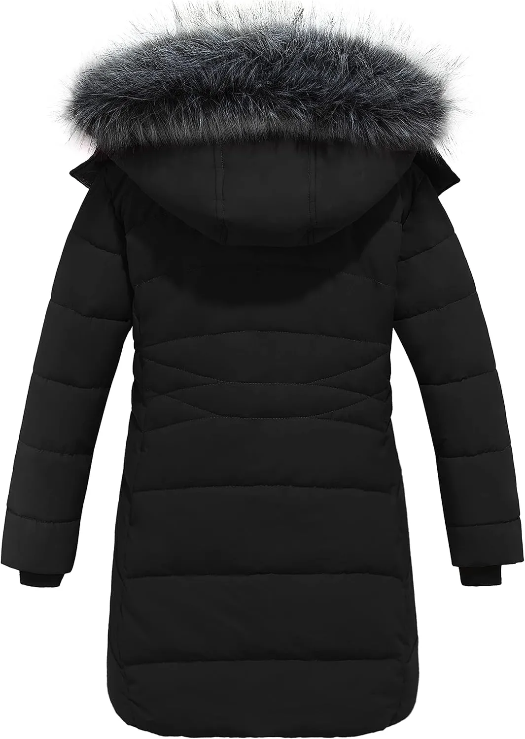 wantdo Girls' Winter Coats Long Puffer Jacket Fleece Jacket with Hood
