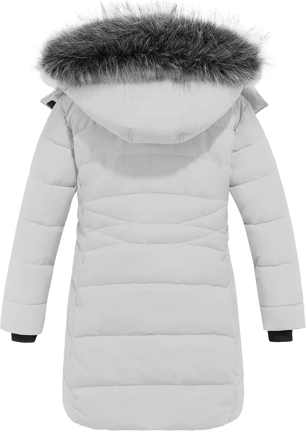 wantdo Girls' Winter Coats Long Puffer Jacket Fleece Jacket with Hood