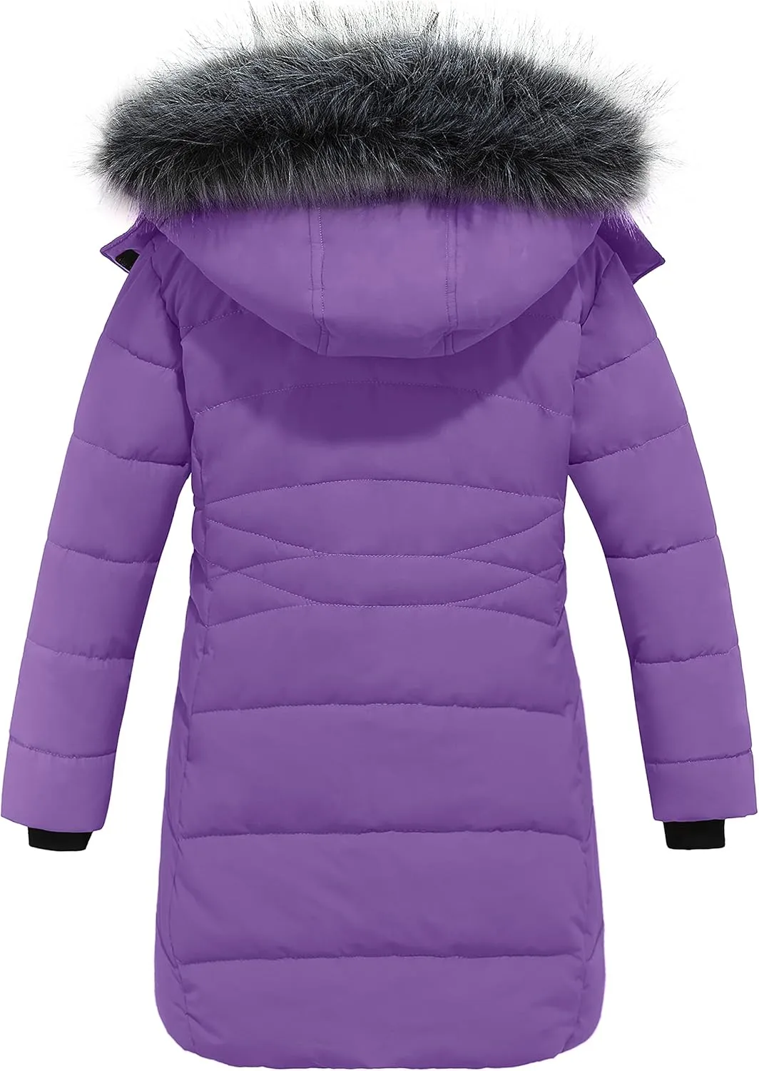 wantdo Girls' Winter Coats Long Puffer Jacket Fleece Jacket with Hood