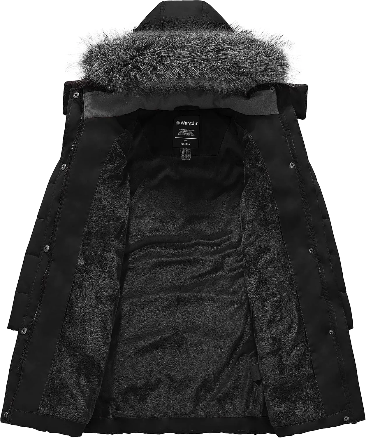 wantdo Girls' Winter Coats Long Puffer Jacket Fleece Jacket with Hood