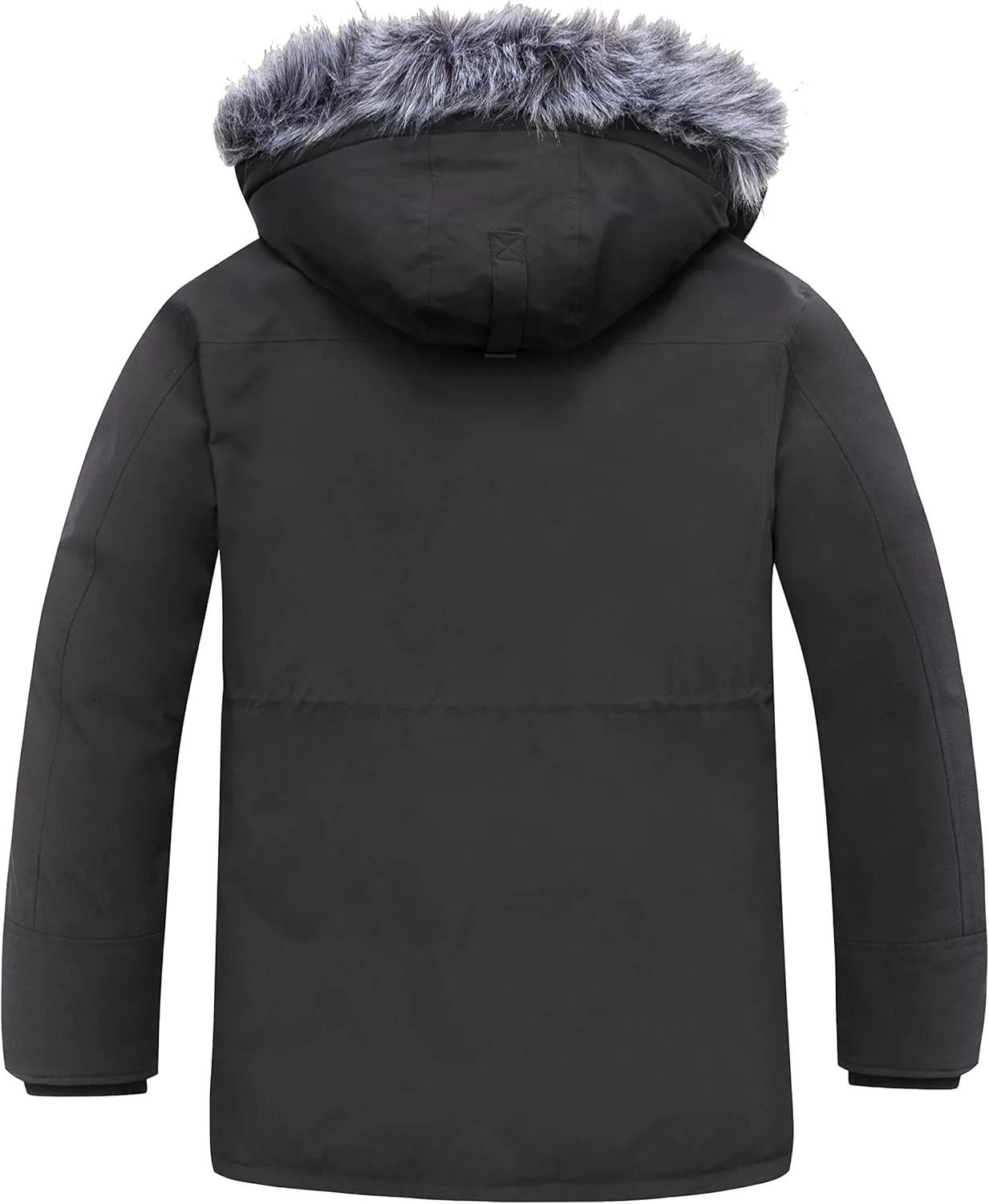 wantdo Men's Big and Tall Winter Coat Warm Long Puffer Jacket Thicken Snow Parka Outerwear with Removable Hood