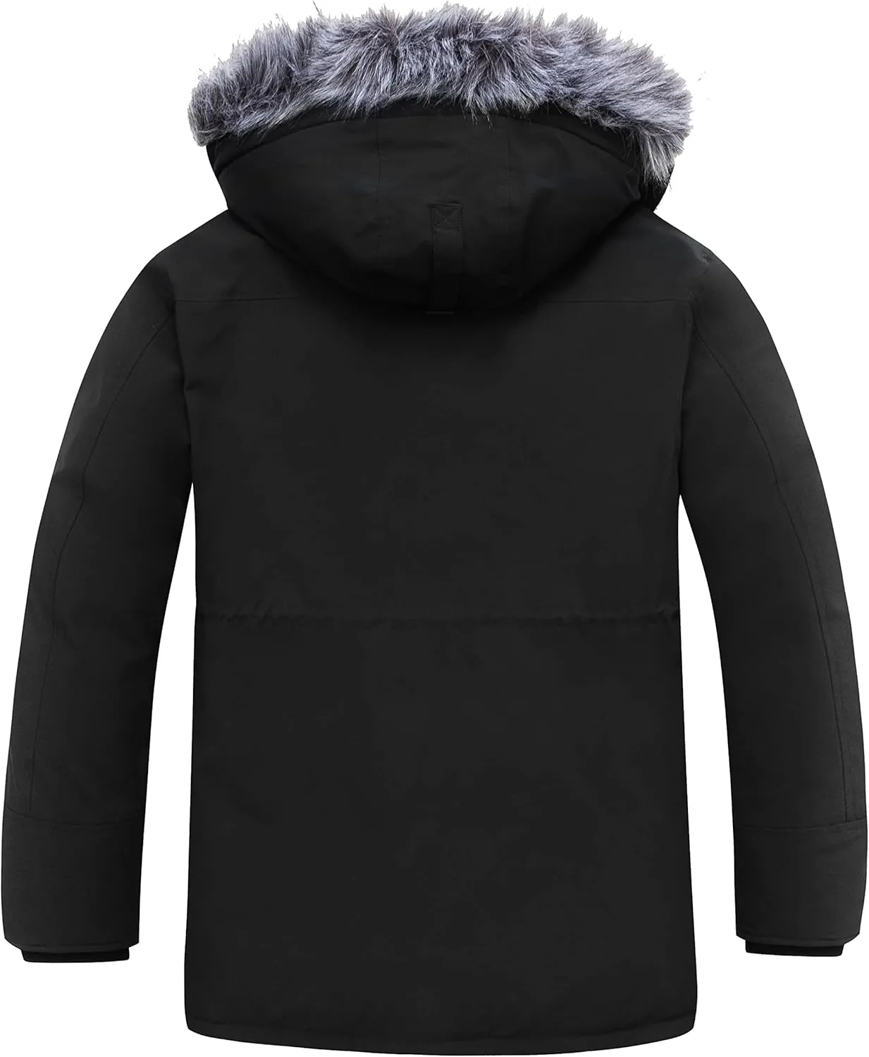 wantdo Men's Big and Tall Winter Coat Warm Long Puffer Jacket Thicken Snow Parka Outerwear with Removable Hood