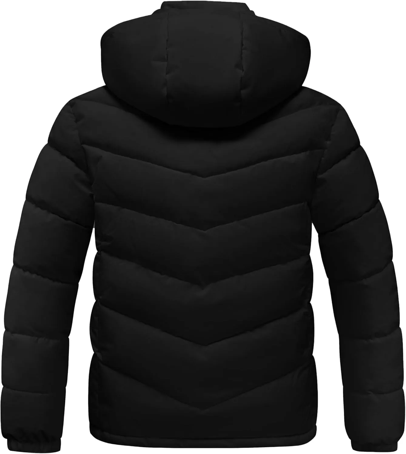 wantdo Men's Puffer Jacket Waterproof Winter Cotton Coat Hooded Parka Jacket Recycled Outerwear (Regular and Big Size)
