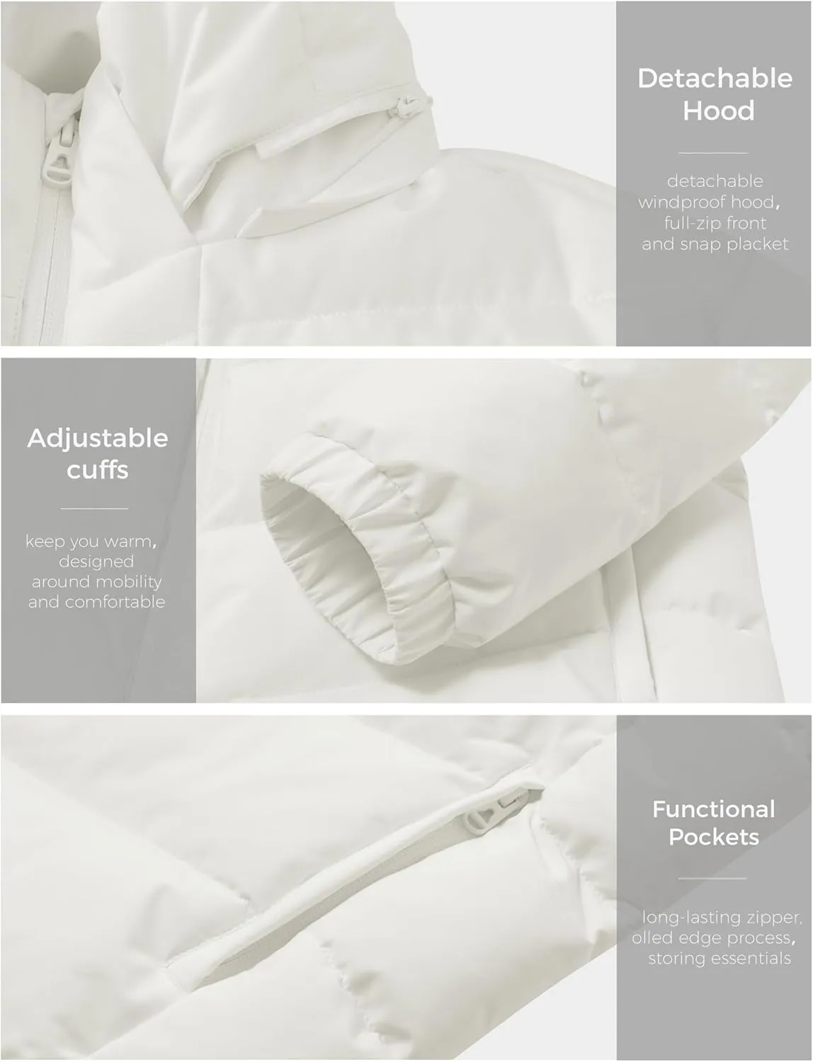 wantdo Men's Puffer Jacket Waterproof Winter Cotton Coat Hooded Parka Jacket Recycled Outerwear (Regular and Big Size)