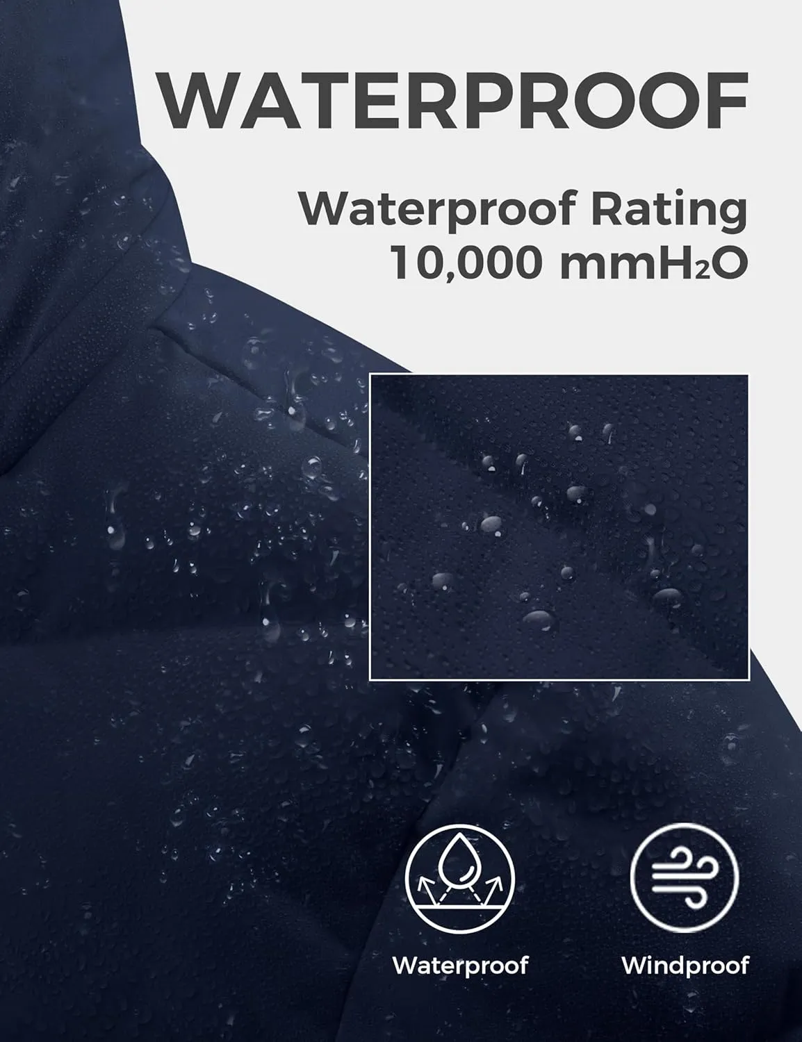 wantdo Men's Puffer Jacket Waterproof Winter Cotton Coat Hooded Parka Jacket Recycled Outerwear (Regular and Big Size)