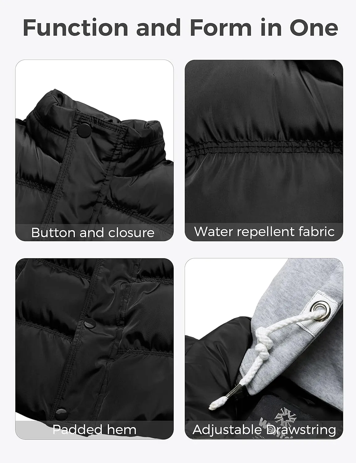 wantdo Women's Quilted Puffer Vest Thicken Warm Winter Coat with Removable Hood