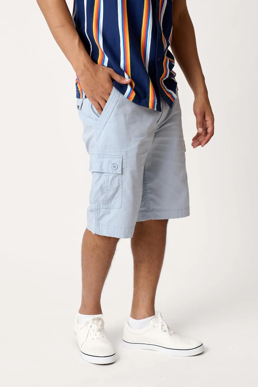 Wearfirst Men's Caution Ripstop Stretch Cotton Cargo Shorts | Day Hiker