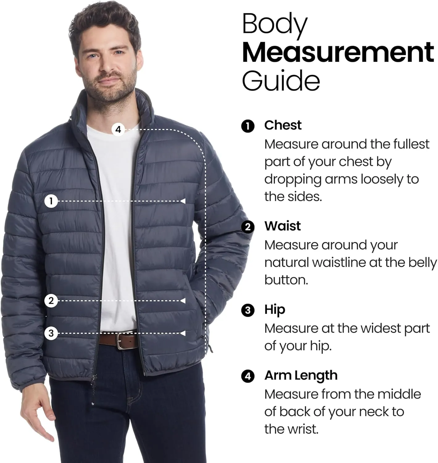 Weatherproof Men's Puffer Jacket, Lightweight Wind Resistant Alternative Down Jacket with Packable Travel Neck Pillow (S-3XL)