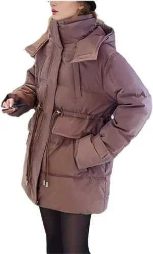 Winter Down Jacket Women Zipper Loose Thicken Coat Women Hooded Parkas Warm Female Puffer Cotton Padded Clothes White